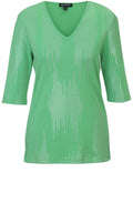 Green & Silver Spot Print T Shirt