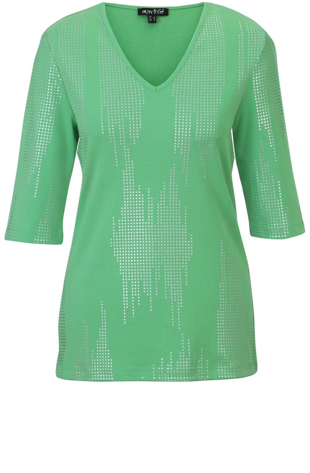 Green & Silver Spot Print T Shirt