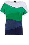 Green Striped Casual T Shirt