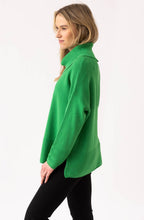 Green Textured Knit Oversized Cowl Neck Jumper
