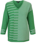 Green & White Striped Jumper