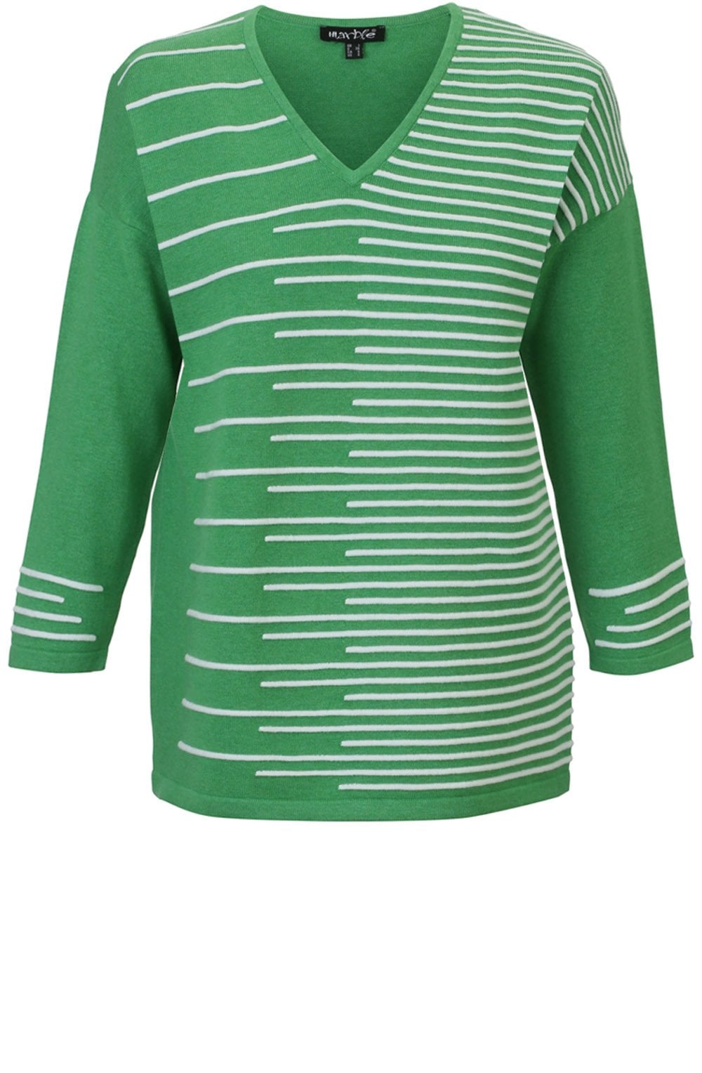 Green & White Striped Jumper