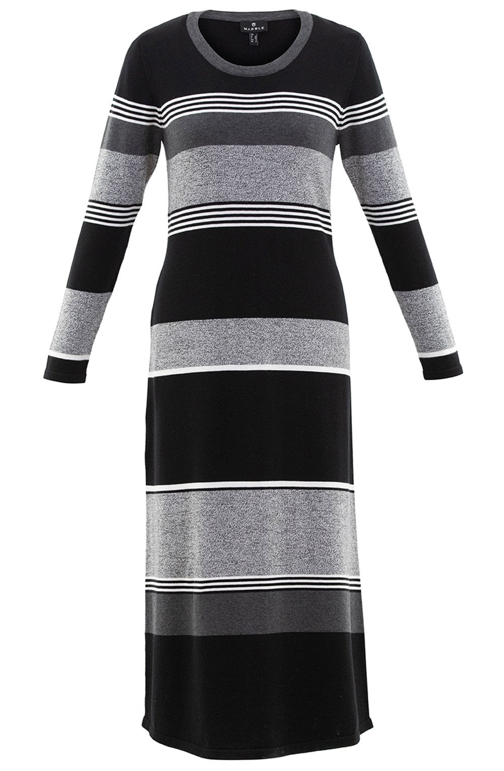 Grey and Black Knitted Maxi Dress