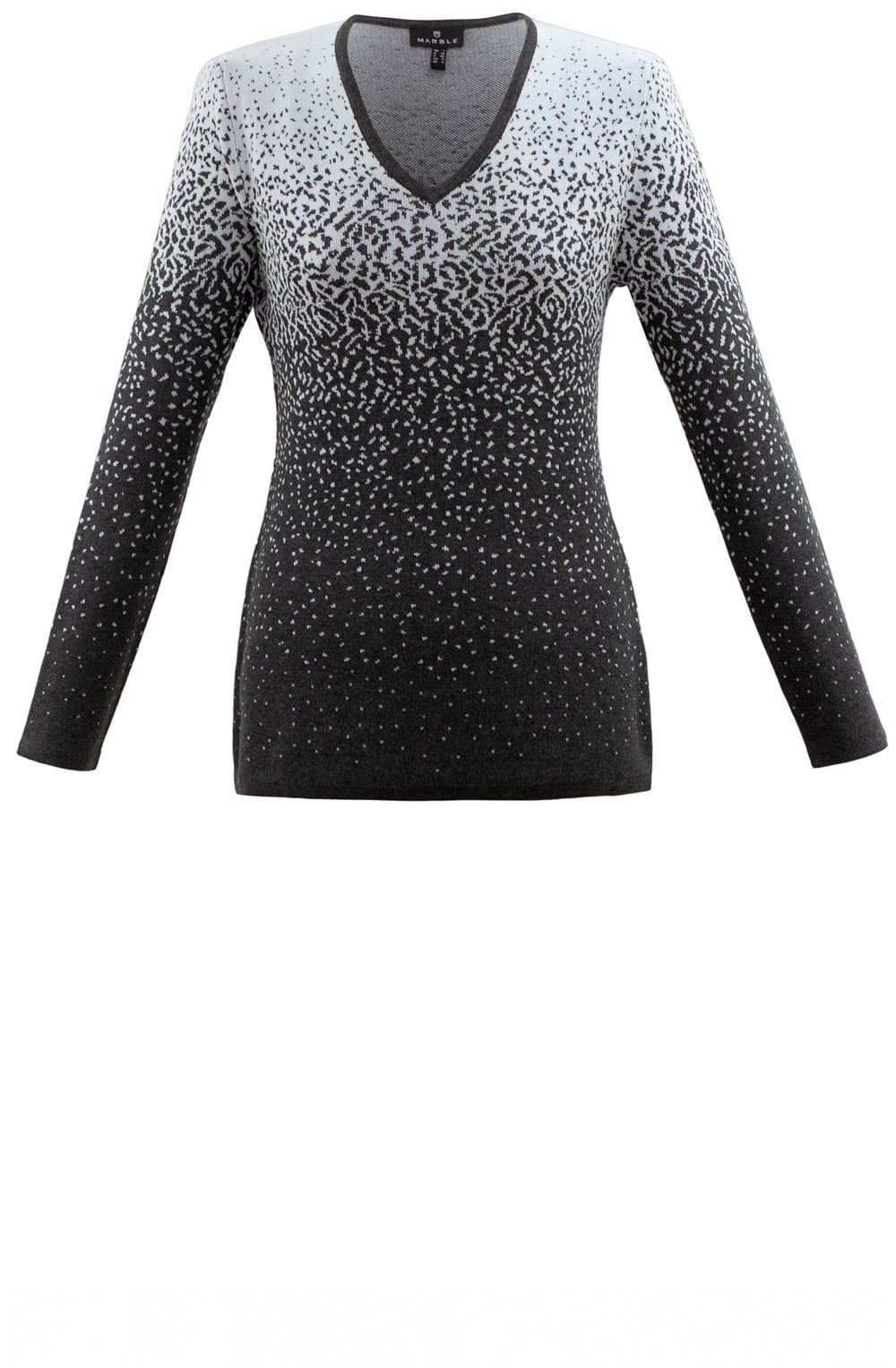 Grey and ice blue Bold Print Jumper