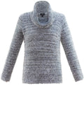 Grey and ice blue Textured Jumper