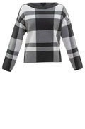 Grey and White Large Check Box Jumper