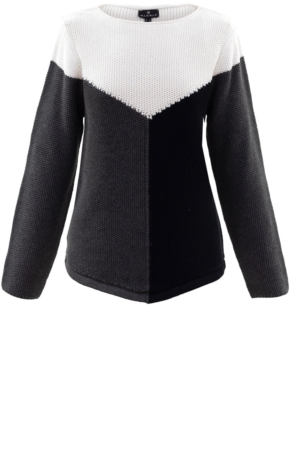 Grey & Black Block Design Jumper