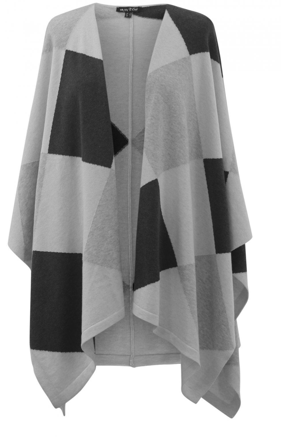 Grey & Black Knit Cape