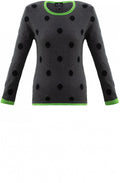 Grey & Black Spot Print Jumper
