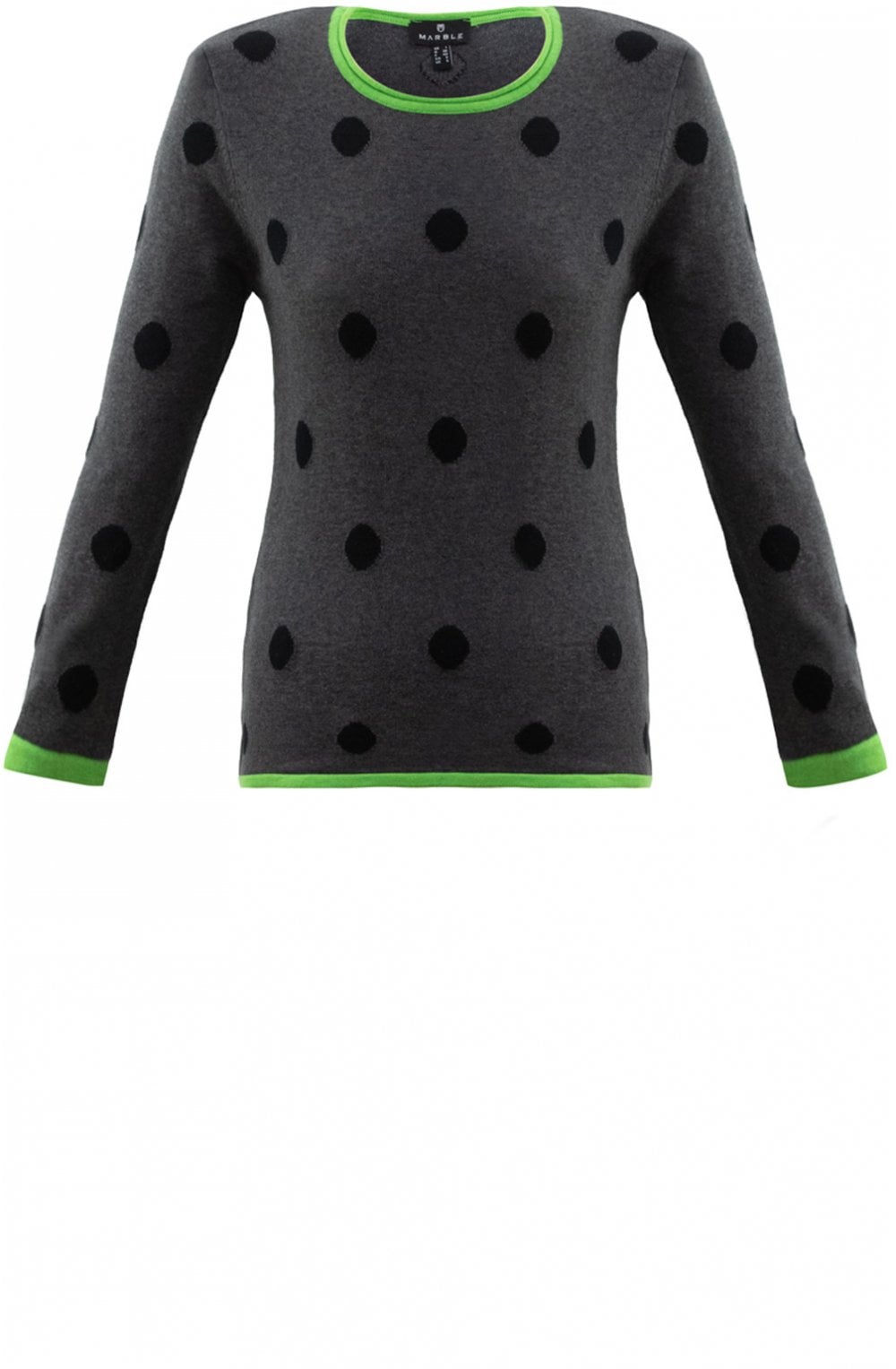 Grey & Black Spot Print Jumper