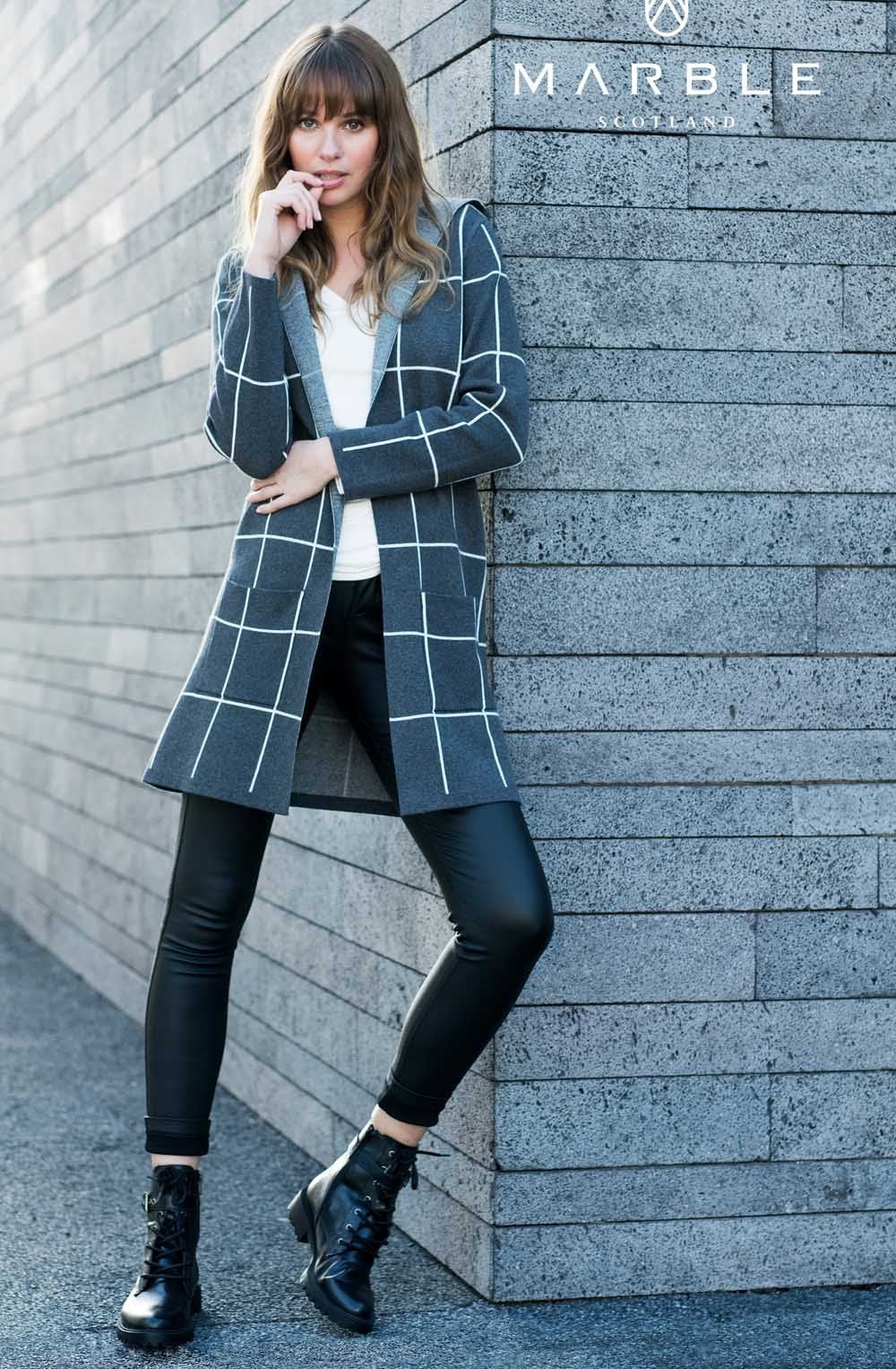 Grey Check Cardigan