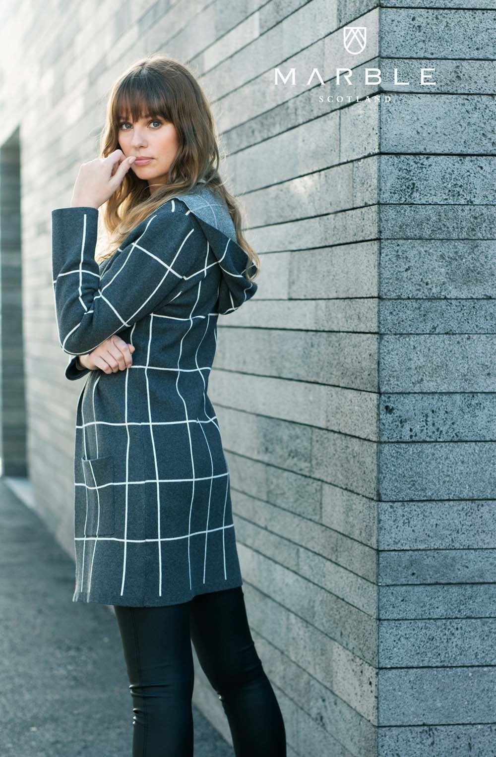 Grey Check Cardigan