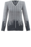 Grey Check Print Jumper