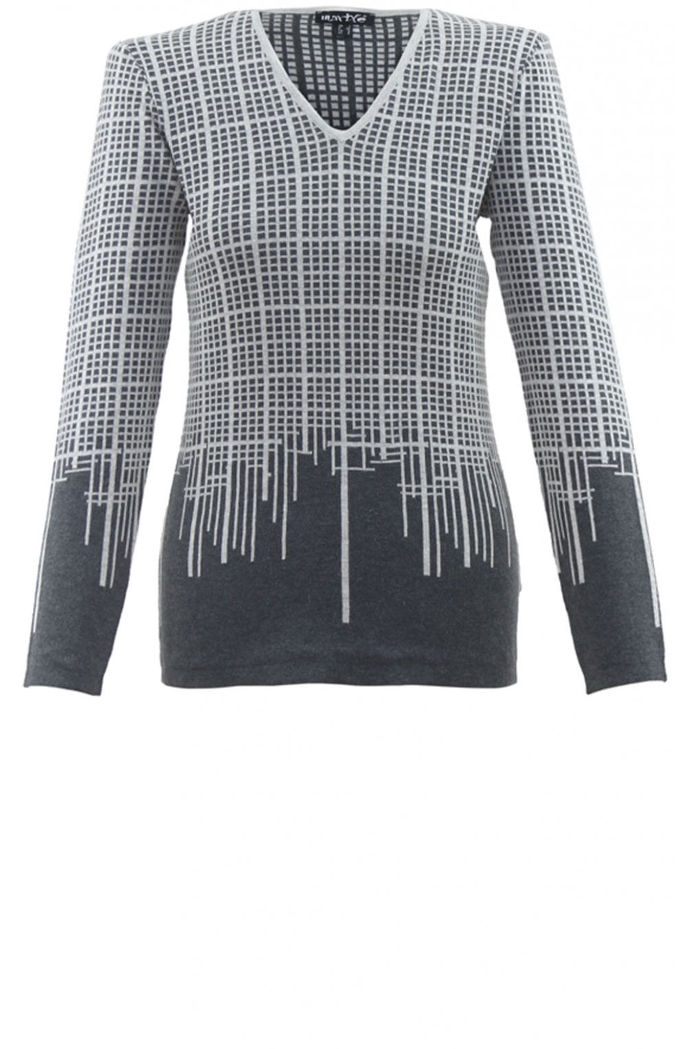 Grey Check Print Jumper