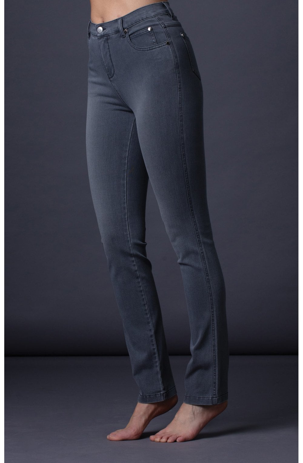 Grey Denim Slim Leg Jeans