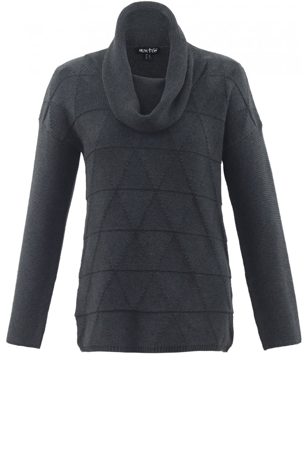 Grey Diamond Knit Jumper