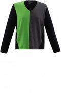 Grey & Green Block Design Jumper