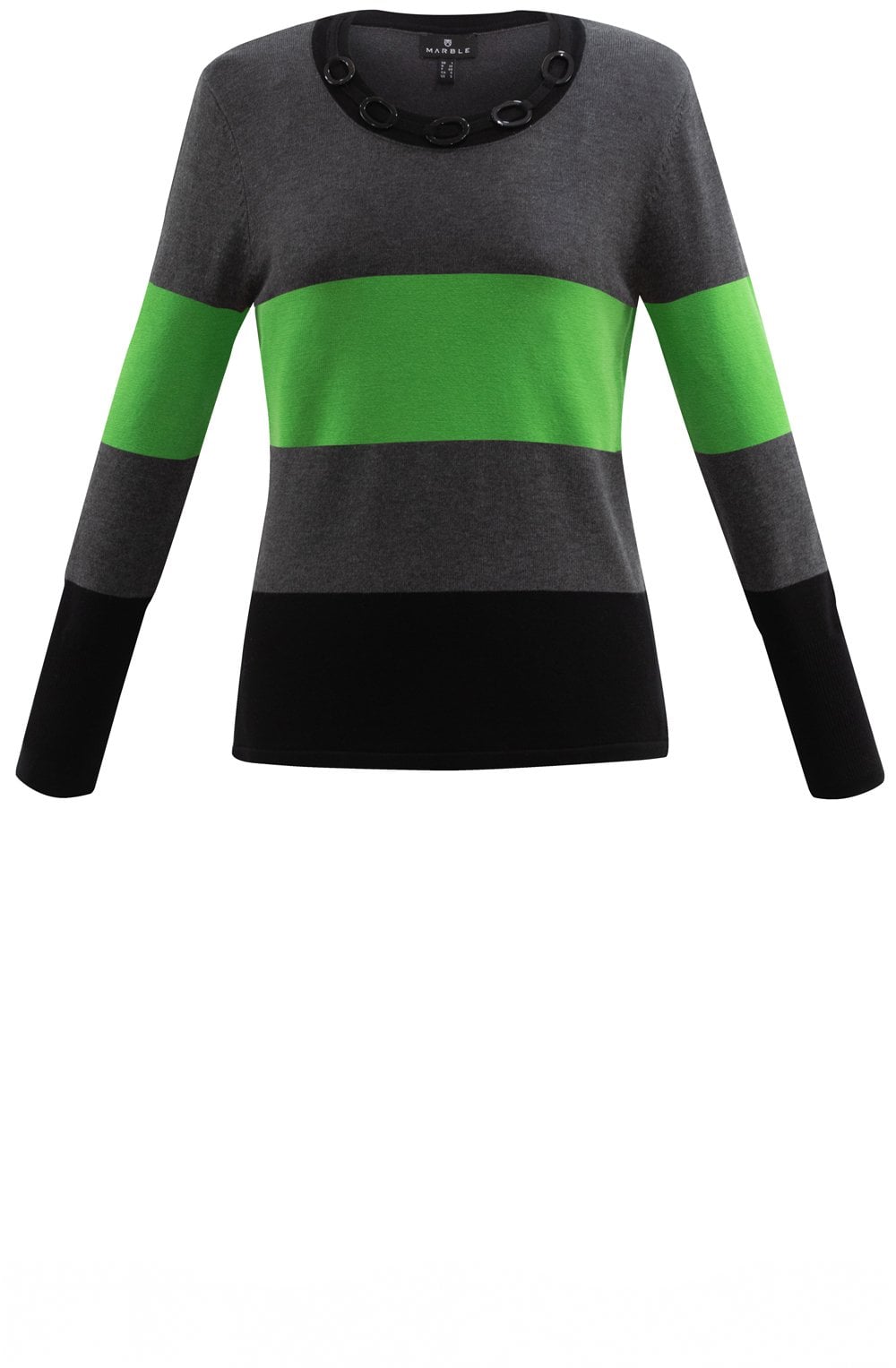Grey & Green Panel Jumper
