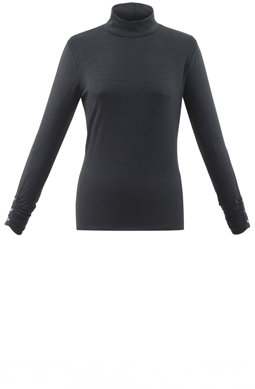 Grey Jersey Polo Neck Top