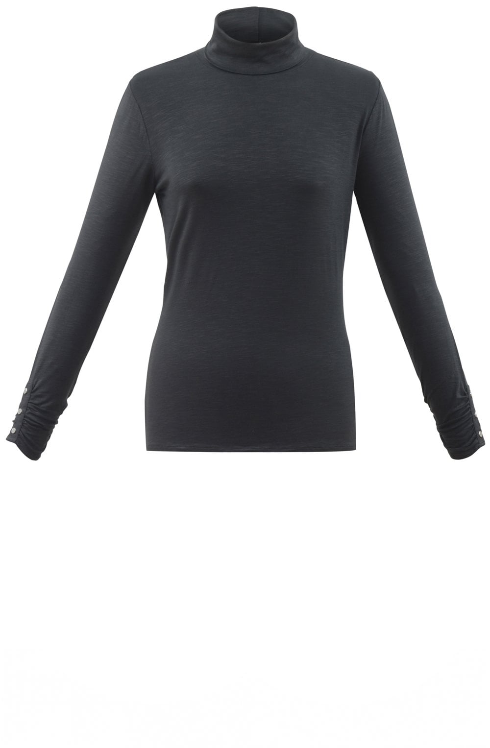 Grey Jersey Polo Neck Top