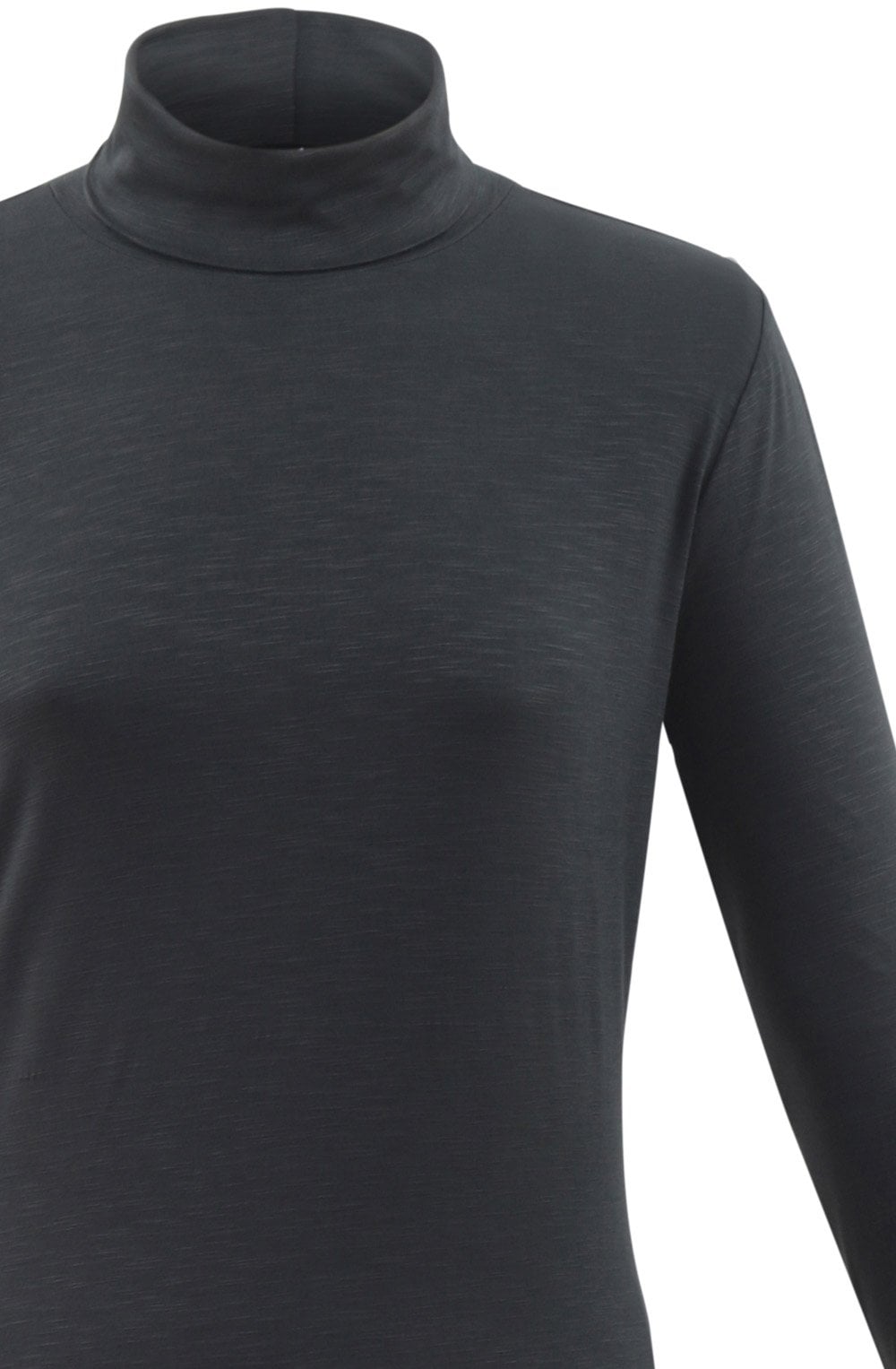 Grey Jersey Polo Neck Top