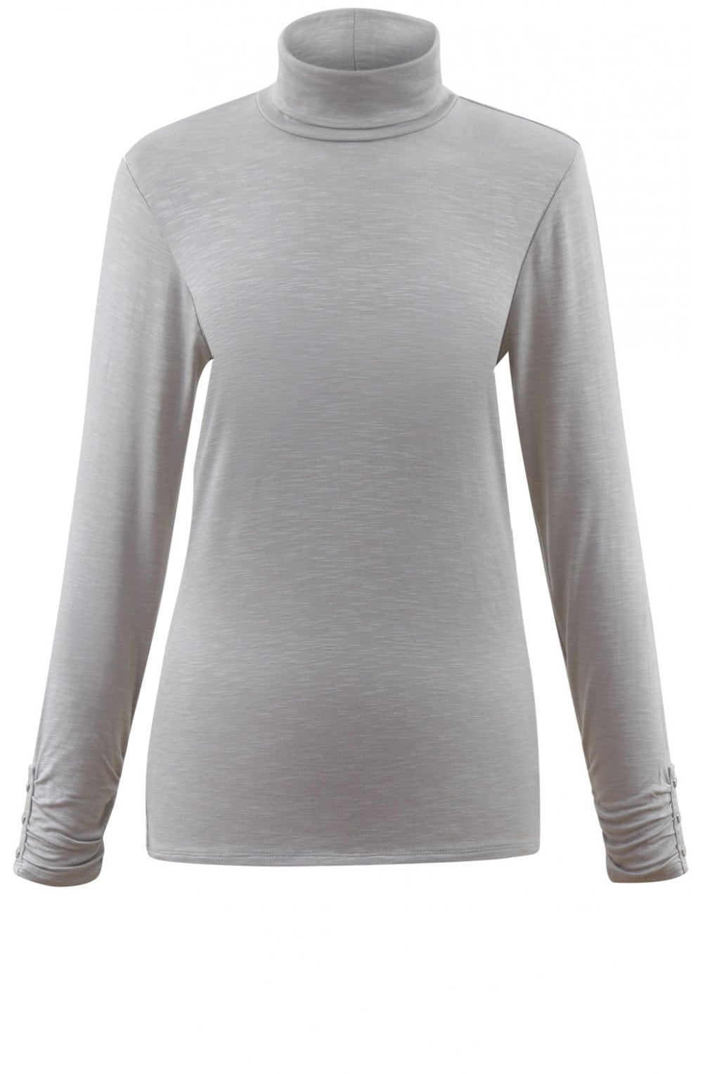 Grey Jersey Roll Neck Top