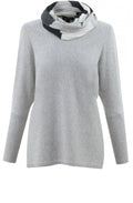 Grey Jumper with Striped Snood