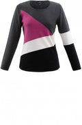 Grey & Pink Block Design Jumper