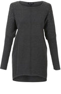 Grey Rhinestone shoulder Sweater