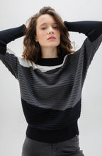 Grey Ribbed Knit Batwing Jumper