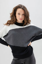 Grey Ribbed Knit Batwing Jumper