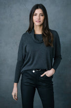 Grey Sparkle Cowl Neck Jumper