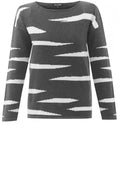 Grey Striped Design Jumper
