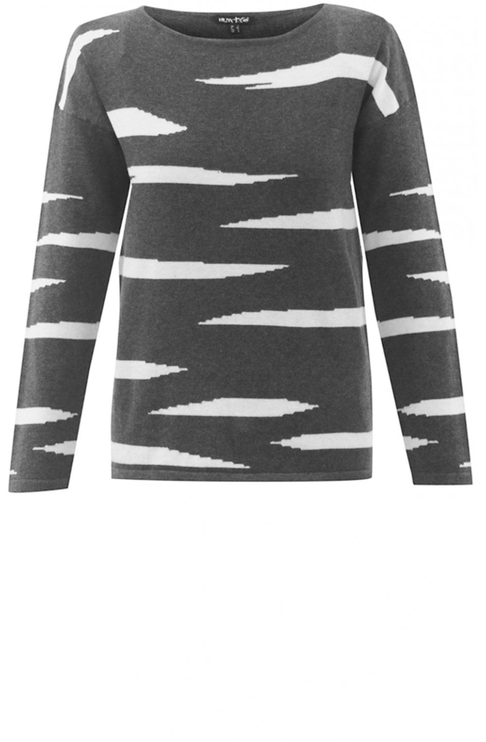 Grey Striped Design Jumper