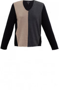 Grey & Tan Block Design Jumper