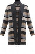 Grey & Tan Striped Cardigan
