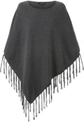 Grey tasseled Poncho