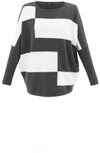 Grey & White Block Print Jumper