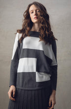 Grey & White Block Print Jumper