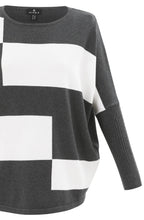 Grey & White Block Print Jumper