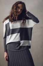Grey & White Block Print Jumper