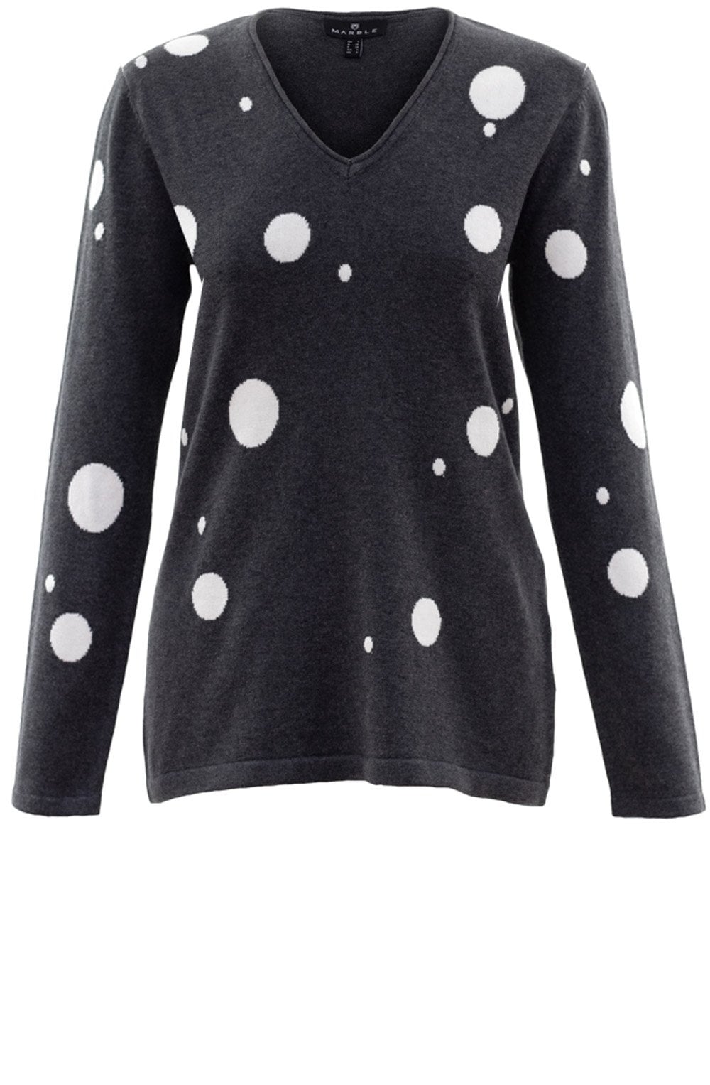 Grey & White Spot Print Jumper