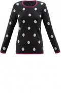 Grey & White Spot Print Jumper