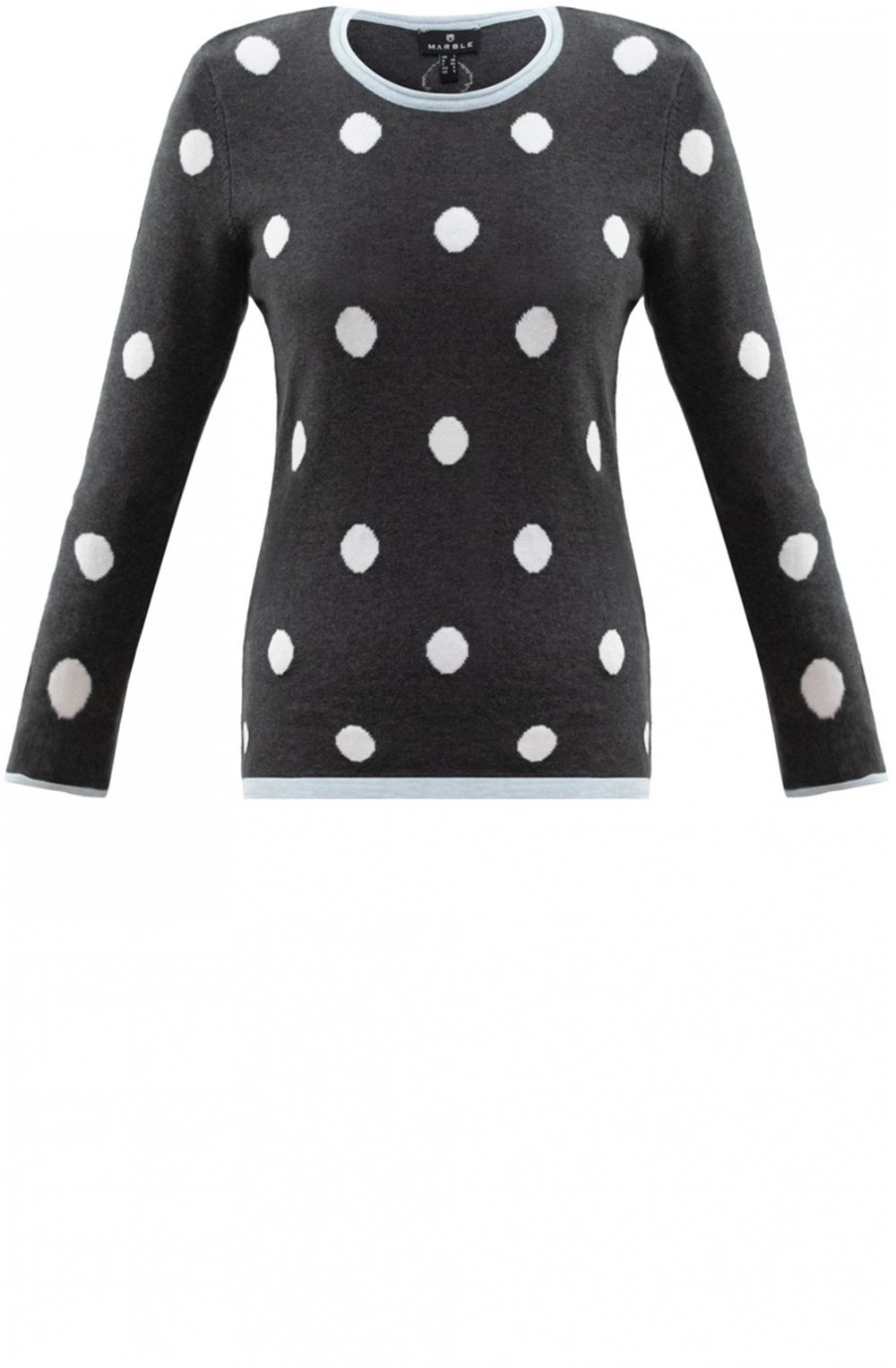 Grey & White Spot Print Jumper