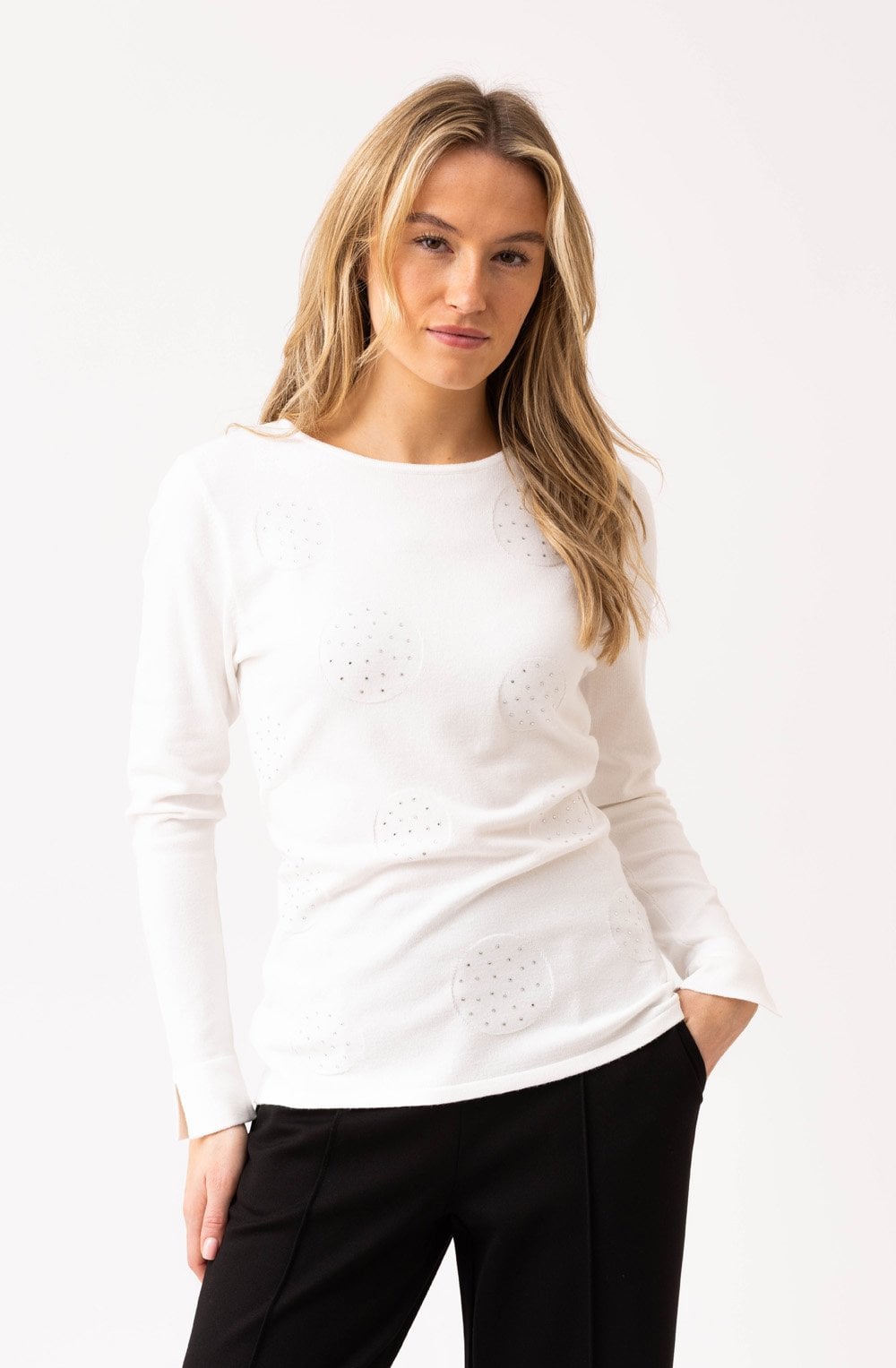 Ivory Circle Diamante Jumper