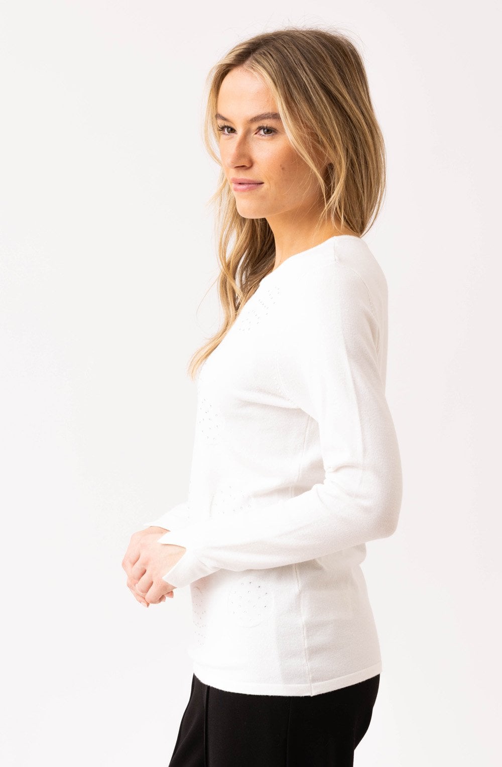 Ivory Circle Diamante Jumper