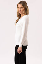 Ivory Contrast Cable Knit Jumper