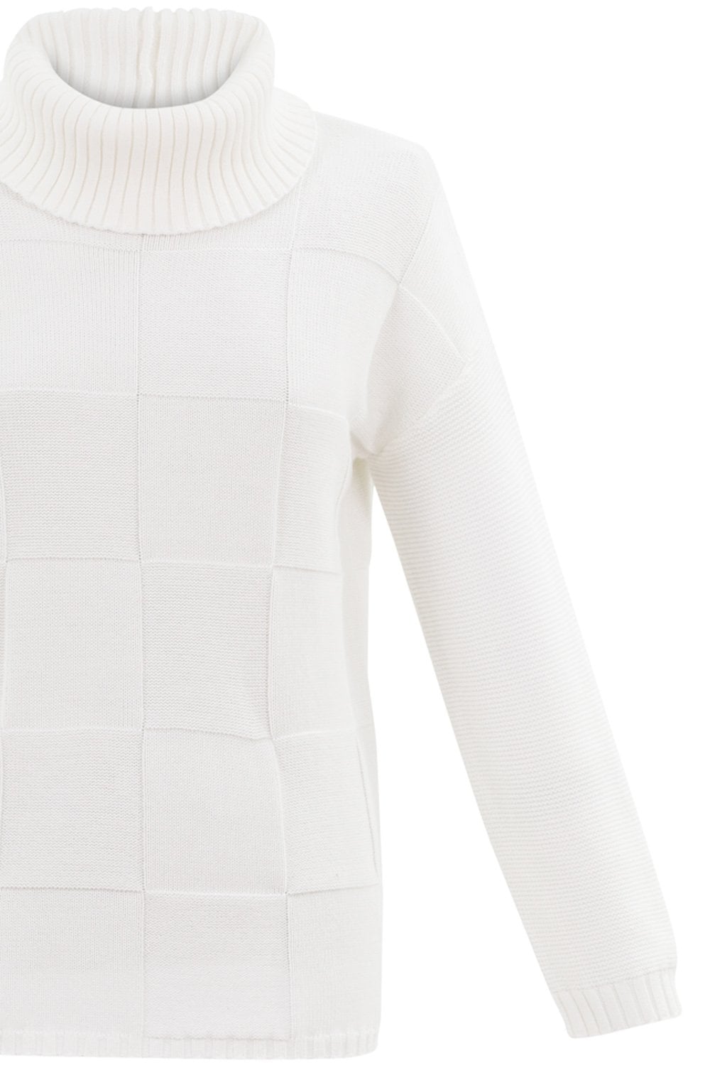 Ivory Cotton Knit Jumper with Snood