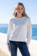 Ivory Diagonal Ribbed Knit Jumper