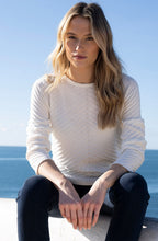 Ivory Diagonal Ribbed Knit Jumper